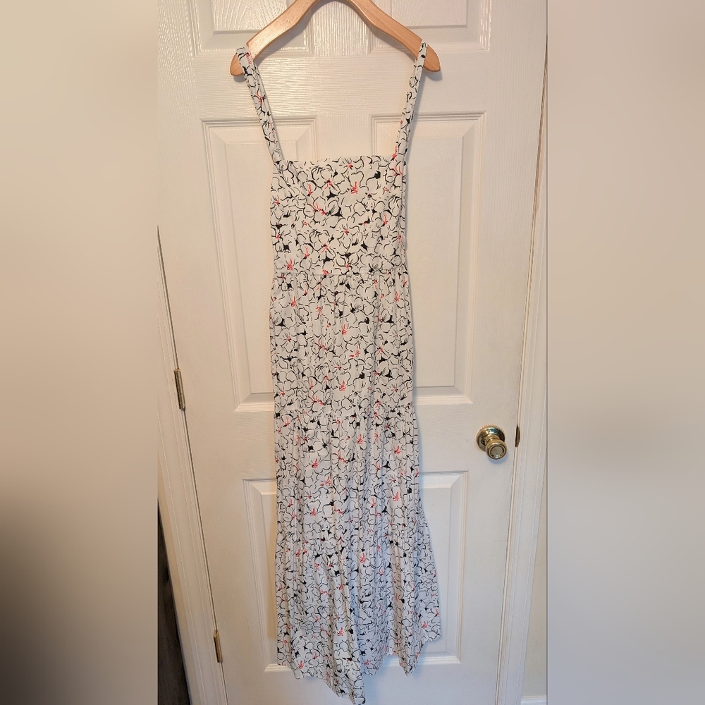 Zara Black and Red Floral Dress Tie Back